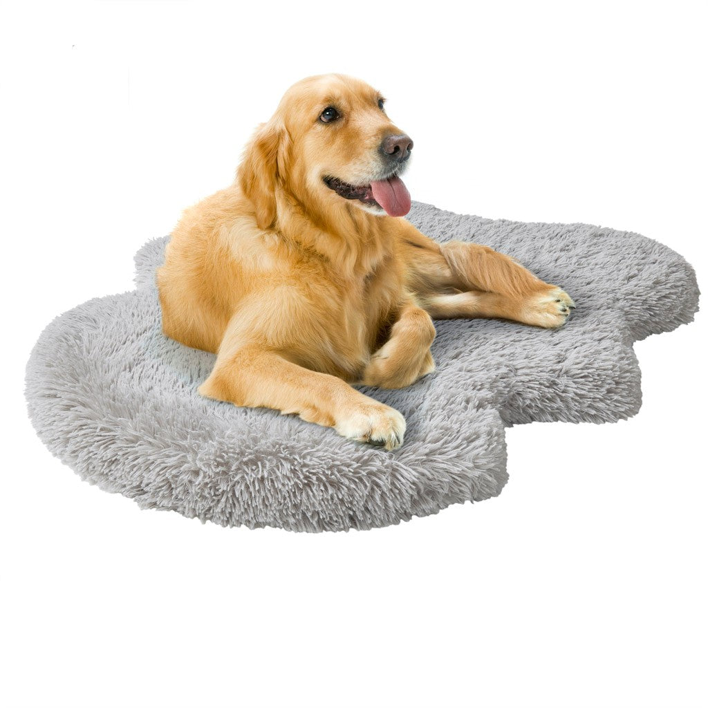 Friends Forever Friends Forever Puprug Faux Fur Orthopedic Dog Bed with Foam, Pup Faux Fur Rug with Removable Bed Cover
 - Grey - PET63HM6013