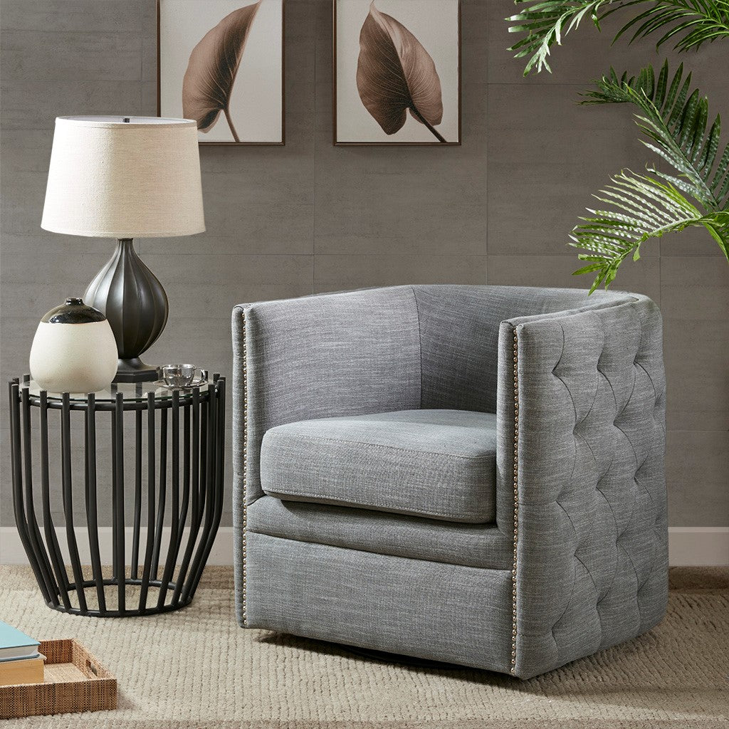 Madison Park Capstone Swivel Chair - Slate 