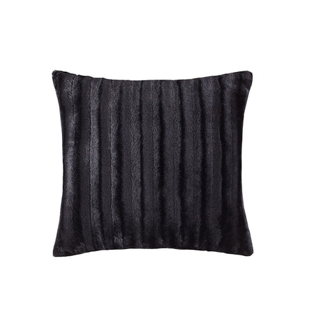 Madison Park Duke Faux Fur Square Pillow - Black - 20x20"