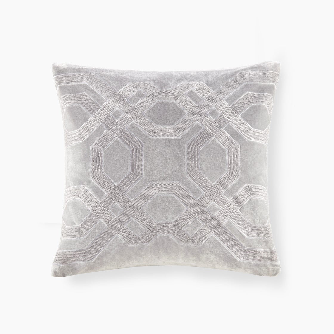 Croscill Classics Biron Square Decor Pillow - Silver  - 18x18" Shop Online & Save - expresshomedirectr.com