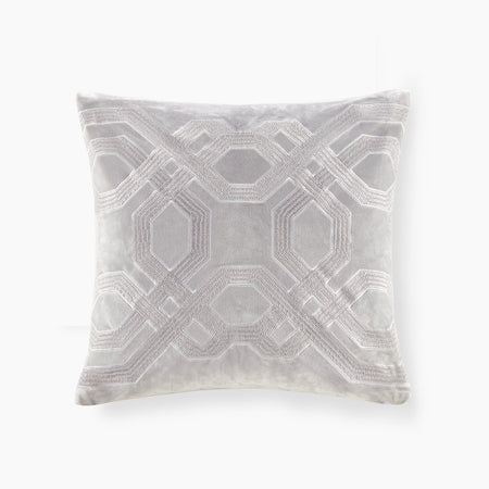 Croscill Classics Biron Square Decor Pillow - Silver  - 18x18" Shop Online & Save - expresshomedirectr.com