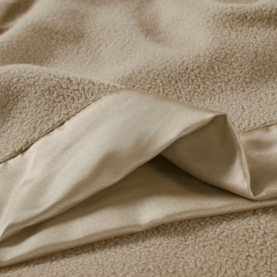 Micro Fleece Blanket - Beige - Full Size / Queen Size