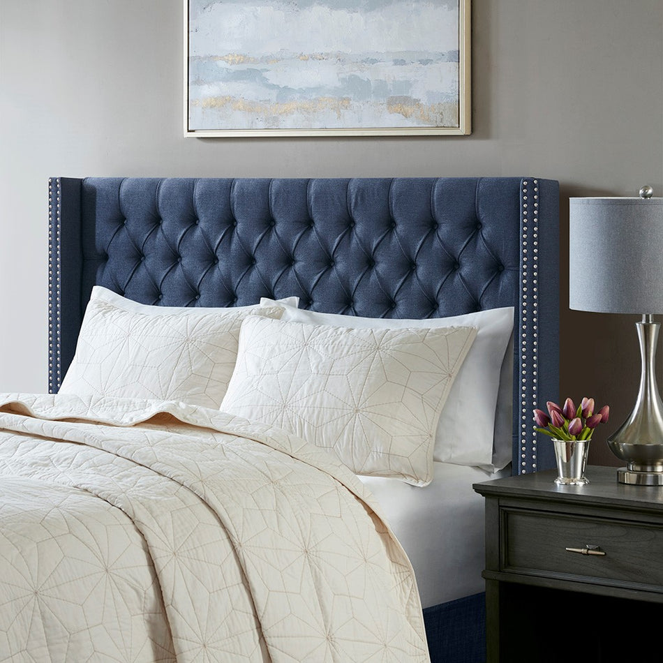 Madison Park Amelia Upholstery Headboard - Navy - King Size