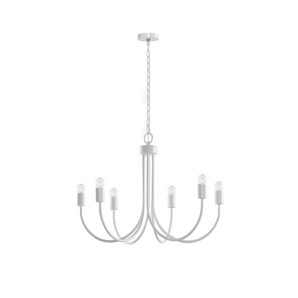 Ellie 6-Light Metal Chandelier - White