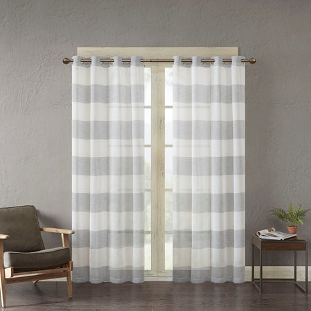 Urban Habitat Mason Yarn Dyed Woven Sheer Window Panel - Grey - 50x84"