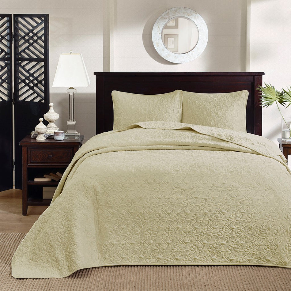 Quebec Reversible Bedspread Set - Yellow - Queen Size