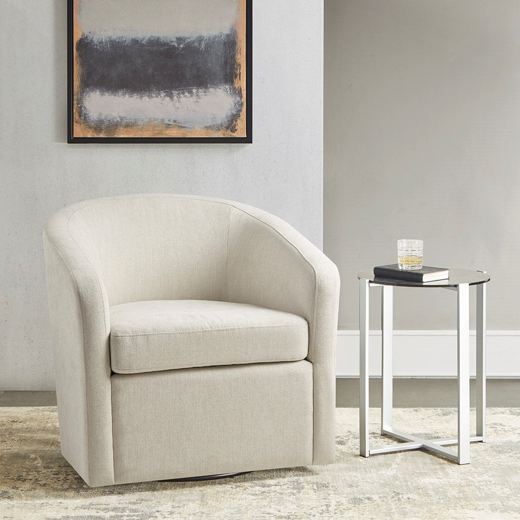 Martha Stewart Amber Swivel Chair - Ivory 