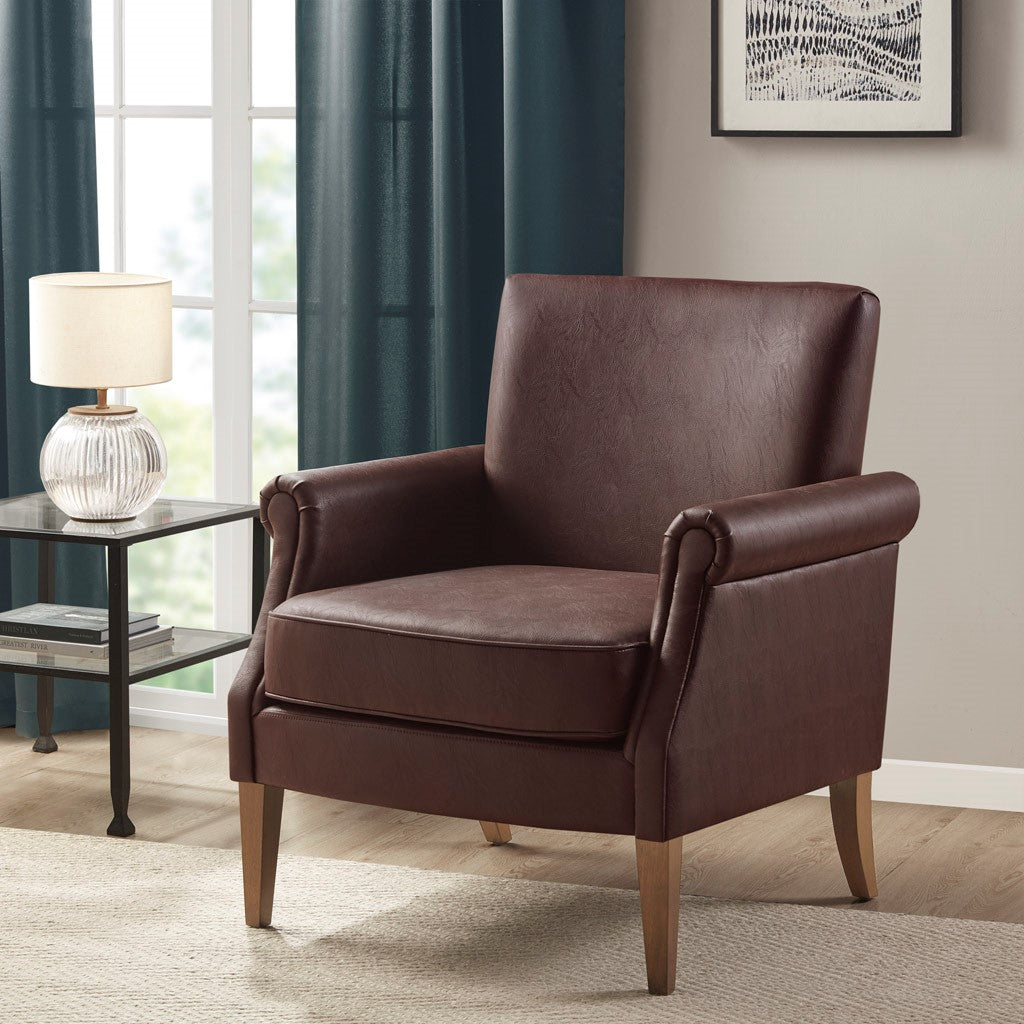 Madison Park Annika Faux Leather Accent Arm Chair - Brown  Shop Online & Save - expresshomedirectr.com