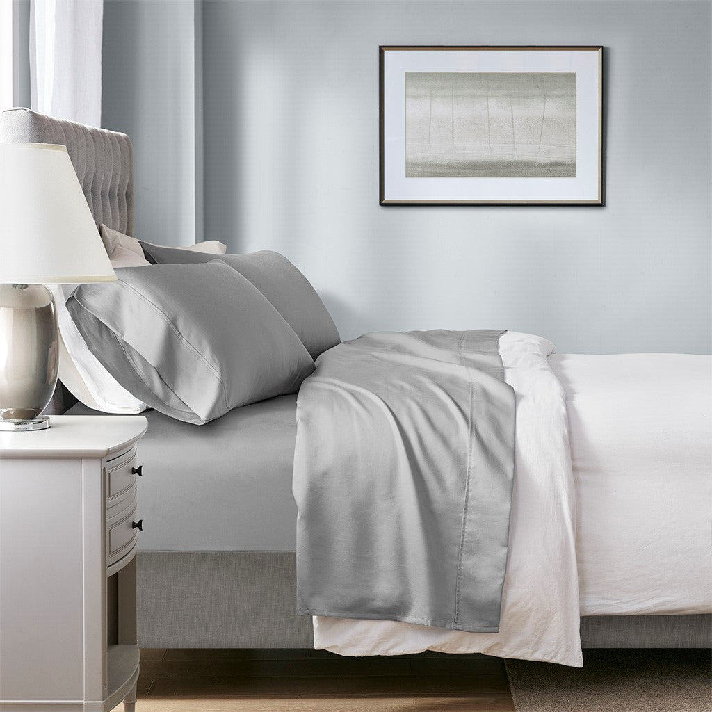 Beautyrest 1000 Thread Count HeiQ Smart Temperature Cotton Blend 4 PC Sheet Set - Grey - Full Size