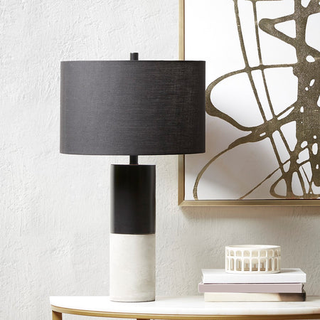 Hampton Hill Fulton Concrete Table Lamp - Black / Grey 