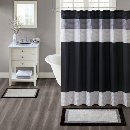 Madison Park Amherst Cotton Tufted Bath Rug - Black - 20x30"