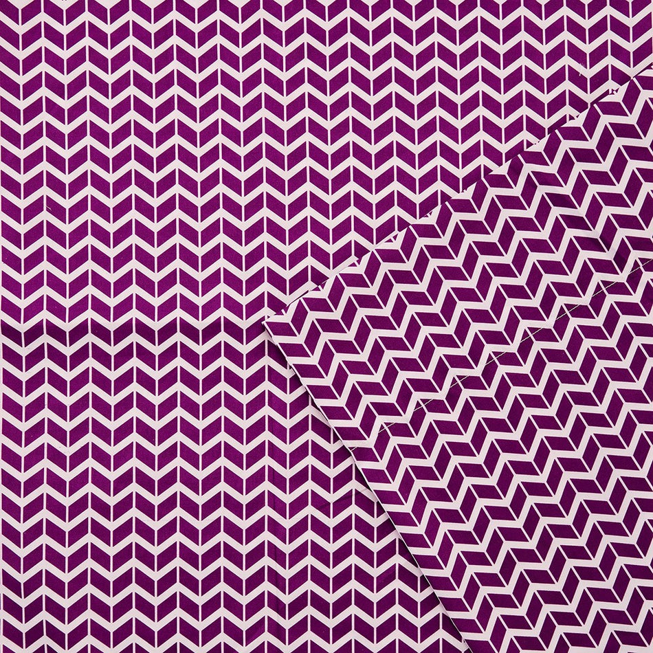 Chevron Printed Microfiber Sheet Set - Purple - Twin Size