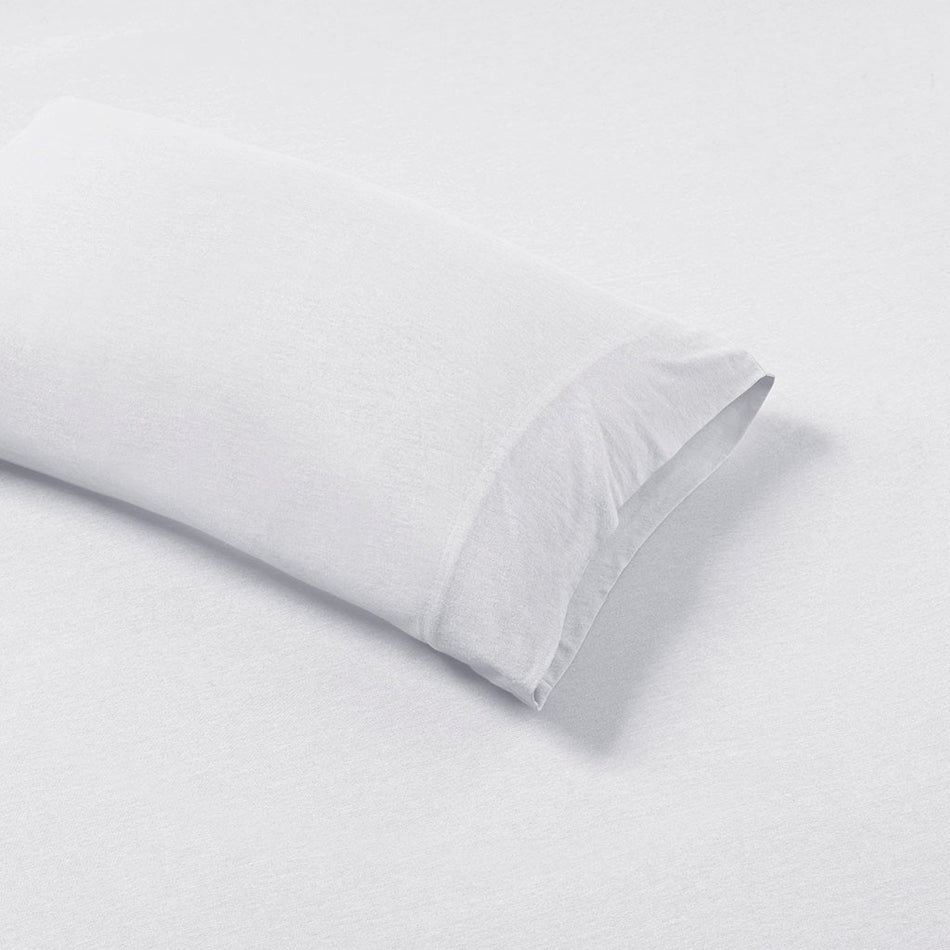 Cotton Blend Jersey Knit All Season Sheet Set - White - Twin XL Size