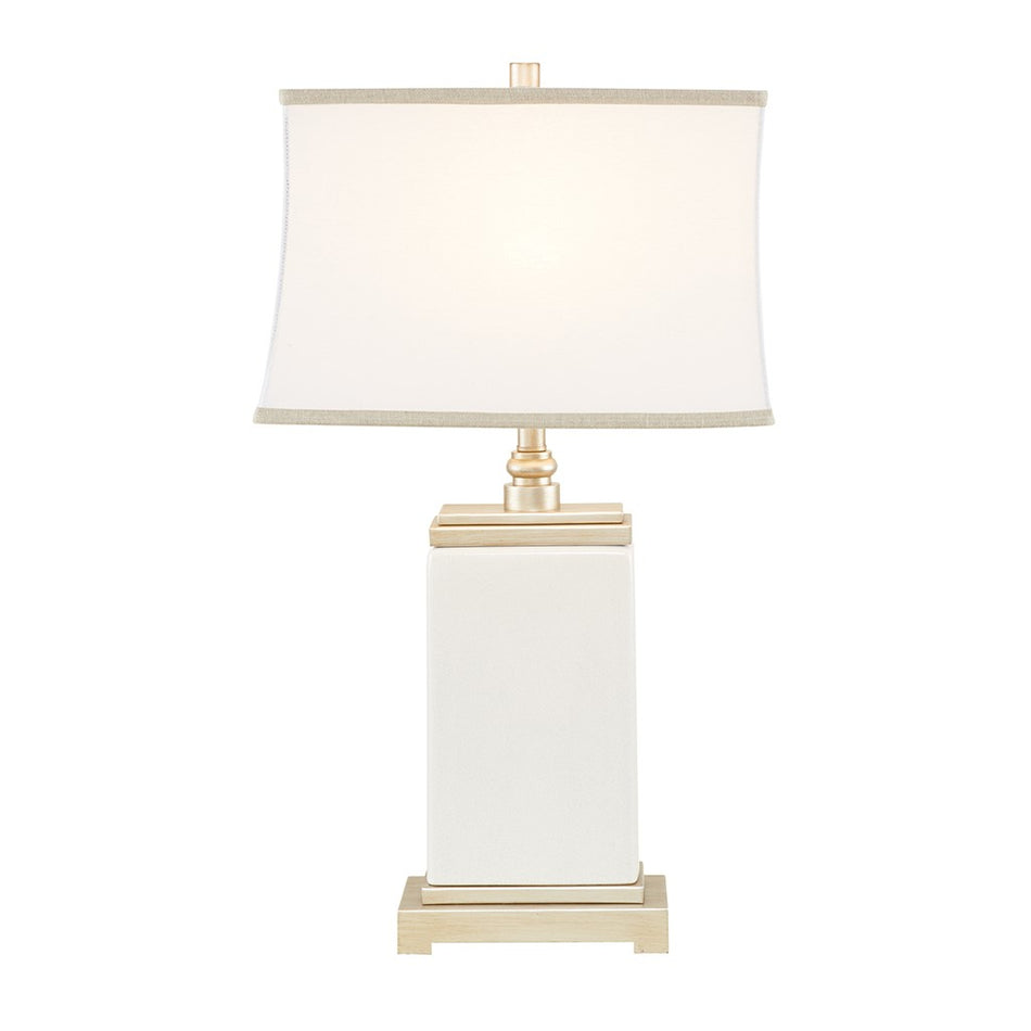 Colette Rectangular Ceramic Table Lamp - Ivory