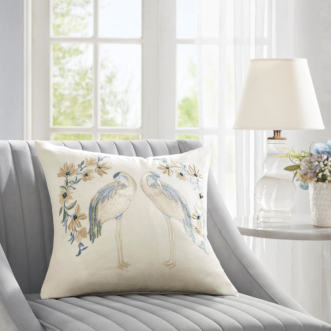 Croscill Home Florio Square Decor Pillow - White  - 18x18" Shop Online & Save - expresshomedirectr.com