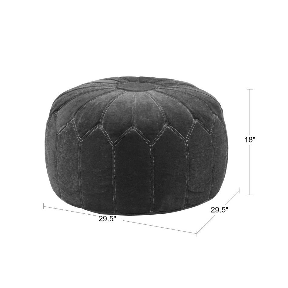 Kelsey Round Pouf Ottoman - Brown