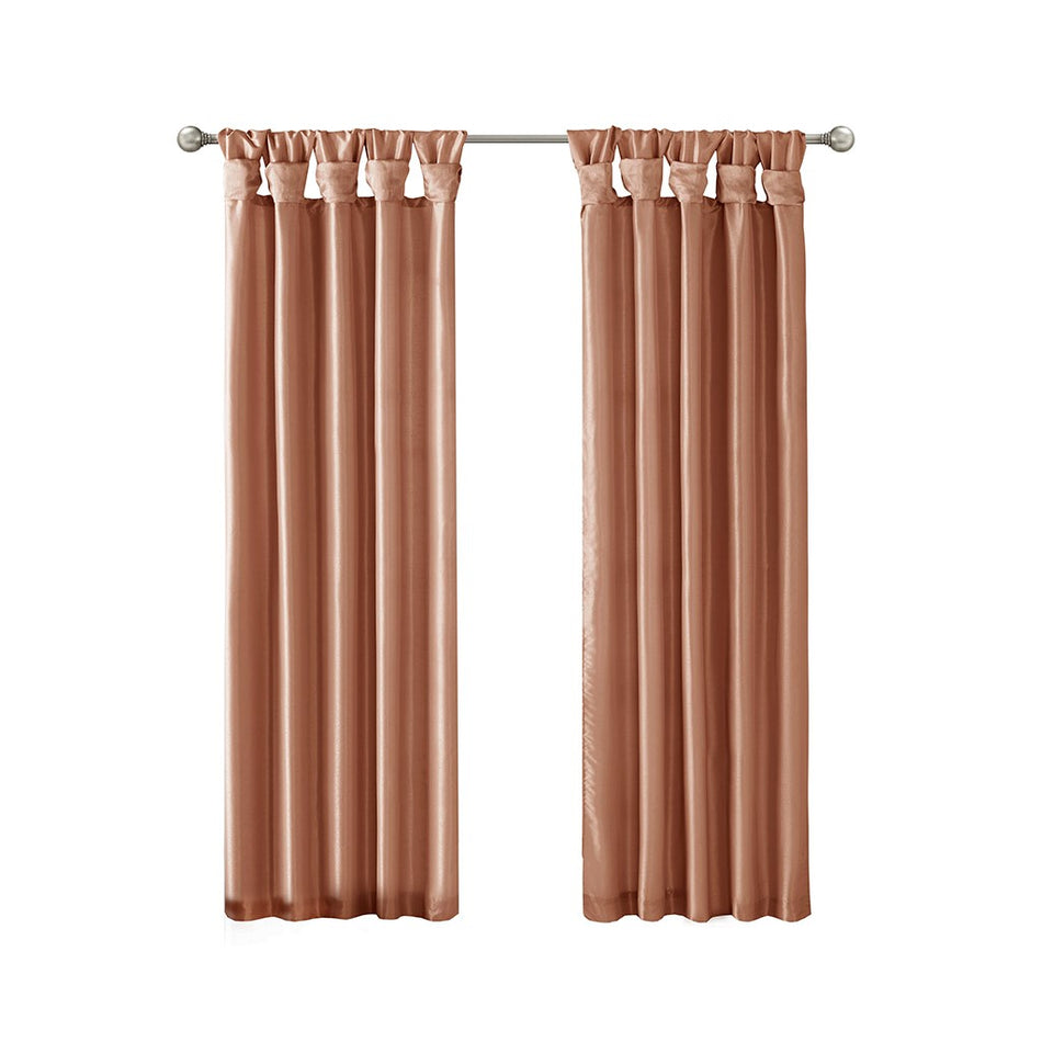 Emilia Twist Tab Lined Window Curtain - Spice - 50x84"