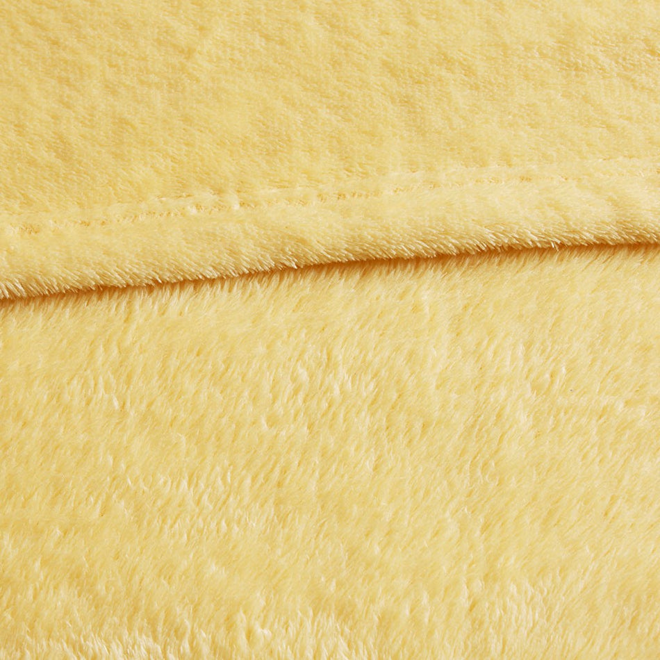 Microlight Plush Oversized Blanket - Yellow - Full Size / Queen Size