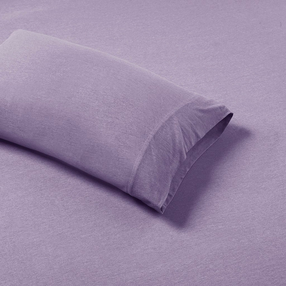 Cotton Blend Jersey Knit All Season Sheet Set - Purple - Queen Size